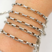 Oxidized Sterling Silver Smooth Box Chain